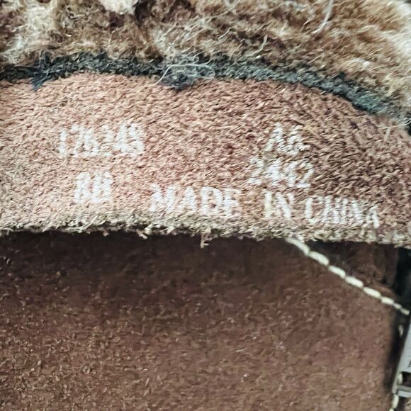 Lands End Brown Suede Faux Fur Lined Comfort Ankle Boots - Womens Size 8B - Picture 8 of 8